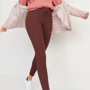 Old Navy 🍁 High-Waisted Fold Down Cozecore Jogger Leggings Size Large